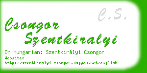 csongor szentkiralyi business card